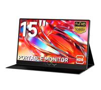 AYY Écran Portable 15 Pouces FHD 1080P USB-C HDMI Moniteur Externe Secondaire pour Ordinateur HDR IPS Gaming Extension pour PC Mac Smartphone PS4/5 Xbox Switch avec Haut-parleurs Intégrés