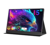AYY Moniteur portable 15" 1080P Full HD IPS 100% sRGB, USB - C HDMI Affichage externe avec deux haut-parleurs, deuxième moniteur pour ordinateur portable/PC/téléphone/commutateur/Xbox/PS4/PS5, noir