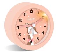 Ayybboo Réveil Enfant Fille Garçon,Horloge Analogique Pédagogique sans Tic-Tac avec Veilleuse et Snooze,Cadeau pour Chambre d'enfant, École, Anniversaire (Rose foncé)