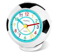 Ayybboo Réveil Enfant Fille Garçon,Horloge Analogique Pédagogique sans Tic-Tac avec Veilleuse et Snooze,Cadeau pour Chambre d'enfant, École, Anniversaire (Aiguilles colorées)