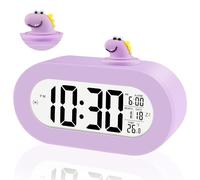 Ayybboo Réveil Enfant,Horloge Numerique Apprentissage Enfant avec Grand Écran LCD,Snooze,Rétroéclairage Automatique la Nuit,Température,Réveil de Voyage Digitale pour Garçons Filles (Violet)
