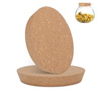 AYYDS Lot de 2 bouchons coniques en bois - 13/14/15/18,5/20 cm - En bois naturel souple - Pour bouteilles en verre, bouteilles de vin, carafes en céramique, 3 cm d'épaisseur (130 x 110 mm)