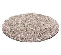 Ayyildiz Beau Tapis Shaggy Rond, à Poils Longs, à Poils Longs, flokati 30 mm en différentes Couleurs et Tailles Standard Öko-Tex 100, Taille:Ø 160 cm Rond, Couleur:Beige