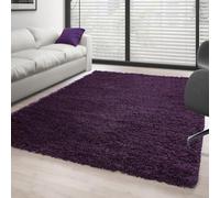 Ayyildiz Tapis à Poils Longs Violet 140x200 cm Shaggy Lila Doux et Moelleux 30 mm pour Salon et Chambre
