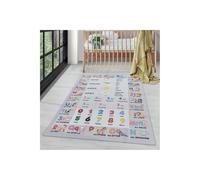 Ayyildiz Tapis de Enfants à Poils Courts Motif de Lettres numéros Saisons Gris - 80x120 cm
