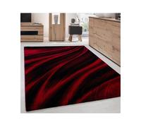 Ayyildiz - Tapis de salon moderne designe vague Miami 6630 Rouge-Noir - (120x170 cm)