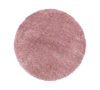 Ayyildiz Tapis de Salon Shaggy Agréable Doux Tapis de Chambre Rose - 80 cm Ronde