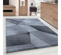 Ayyildiz Tapis Design Moderne Motifs Géométriques Poils Courte Noir Gris - 200x290 cm