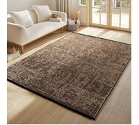 Ayyildiz Tapis kilim en chenille Marron 160 x 230 cm de coton lavable Style bohème vintage Poil court antidérapant