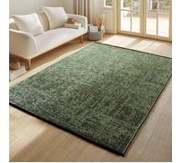 Ayyildiz Tapis kilim en chenille Vert 120 x 170 cm de coton lavable Style bohème vintage Poil court antidérapant