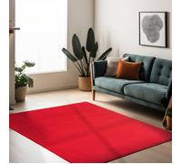Ayyildiz Tapis modernes design Rouge 140 x 200 cm poils courts Couleur unique pour Salon dos antidérapant
