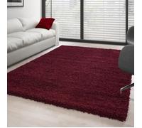 Ayyildiz - Tapis Shaggy pile longue couleur unique ROUGE - (60x110)
