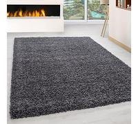 Ayyildiz Tapis Shaggy Unicolore en polypropylène avec Poils Longs et Moelleux Turquoise, Gris, 200 X 290