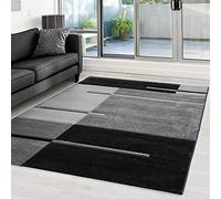 Ayyildiz Teppich Tapis Design Moderne à Carreaux avec Contours découpés Noir/Gris, 200x290 cm