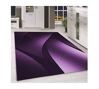 Ayyildiz Teppich Tapis Design Moderne à Poils Courts et Abstraits Noir/Violet/Blanc, 200x290 cm