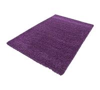 Ayyildiz Teppich Tapis Shaggy à Poils Longs uni pour Salon, Moelleux, en polypropylène, Violet, 60 x 110 cm