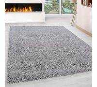 Ayyildiz Teppich - Tapis Shaggy uni à Poils Longs pour Salon Moelleux, Gris Clair, 200 x 290 cm
