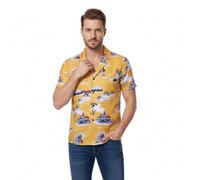 AYYOHON Cliff Booth T-shirt hawaïen décontracté à manches courtes, jaune, S