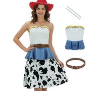AYYOHON Costume de cowboy occidental pour femme, robe de cowgirl pour adulte, jupe rétro, déguisement d'Halloween, taille M