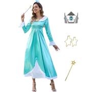 AYYOHON Costume de princesse Peach pour femmes 2023 : robe de costumade super frères, couronne, boucles d'oreilles, gants, ensemble complet pour adulte