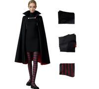 AYYOHON Costume de Vampire Mavis pour femme - Robe noire avec leggings rayés - Cape adulte - Halloween - Cosplay - Tenue M