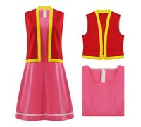 AYYOHON Costume Toadette - Robe rose avec gilet pour femme - Costume champignon pour Halloween, costumade, taille S