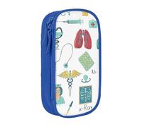 AYYQWE Abstraction Biologie Chimie 4 Trousse à crayons pratique multi-compartiments Bureau Voyage école Art Fournitures quotidiennes, bleu, Taille unique, Poche de rangement