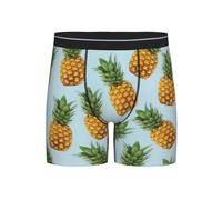 AYYQWE Ananas Imprimé Boxer Homme Slip Respirant Stretch Doux Pour Tous Les Jours Voyage Gym Sous-vêtements, Noir , M