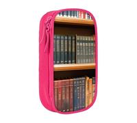 AYYQWE Bibliothèque Bibliothèque Imprimée Pratique Trousse à Crayon Multi-Compartiments Bureau Voyage École Art Fournitures Quotidiennes, rose, Taille unique, Poche de rangement