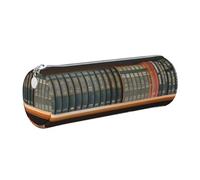 AYYQWE Bibliothèque Bibliothèque Imprimée Trousse Cylindrique Élégant Stylo Pochette Accessoires Bureau Papeterie Organisateur, Argenté., One Size, Organiseur de sac