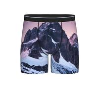AYYQWE Boxer de voyage imprimé montagne pour homme - Respirant et extensible - Doux - Pour un usage quotidien, voyage, gym, Noir , M
