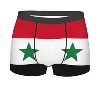 AYYQWE Boxer léger et confortable imprimé drapeau de la République arabe syrienne pour toutes les occasions, Noir , L