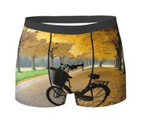 AYYQWE Caleçon boxeur pour homme Motif arbre d'automne avec imprimé vieux vélo respirant doux extensible Sous-vêtements athlétiques pour tous les jours, Noir , XXL