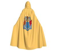 AYYQWE Cape à capuche confortable avec imprimé drapeau du New Jersey pour adultes, cosplay, carnaval, bal masqué, fête