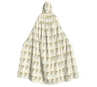 AYYQWE Cape à capuche imprimée moderne du milieu du siècle pour adulte, costume de cosplay, carnaval, fête, bal masqué, accessoire cape