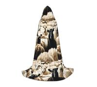 AYYQWE Cape à capuche imprimée moutons et agneaux pour carnaval, cosplay, costume pour festival, événements, célébrations en plein air