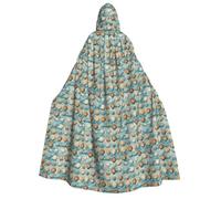 AYYQWE Cape à capuche pour adulte avec imprimé coquillages pour cosplay, carnaval, fête, bal masqué
