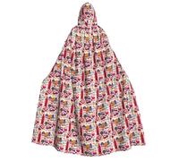 AYYQWE Cape à capuche pour adulte avec imprimé journal scolaire en anglais pour cosplay, carnaval, fête, bal masqué, accessoire cape