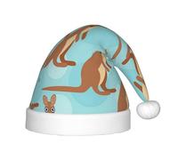 AYYQWE Chapeau de Noël amusant pour kangourou imprimé zoo pour garçons et filles, accessoires de fête de Père Noël