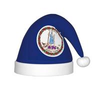 AYYQWE Chapeau de Noël imprimé drapeau de l'État de Virginie pour adultes, couvre-chefs pour Noël, Nouvel An, célébrations saisonnières