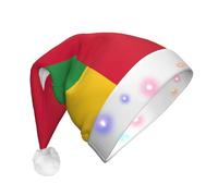 AYYQWE Chapeau de Noël lumineux imprimé drapeau de l'Afrique centrale pour adultes pour fêtes de fin d'année, célébrations du Nouvel An