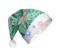 AYYQWE Chapeau de Noël lumineux imprimé flore tropicale pour adultes pour fêtes de fin d'année, Nouvel An