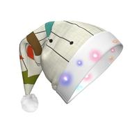 AYYQWE Chapeau de Noël lumineux imprimé moderne du milieu du siècle pour adultes pour fêtes de fin d'année, célébrations du Nouvel An
