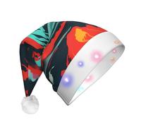 AYYQWE Chapeau de Noël lumineux imprimé volcan pour adultes pour fêtes de fin d'année, Nouvel An