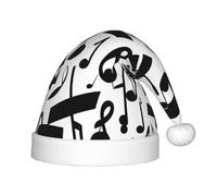 AYYQWE Chapeau de Noël noir imprimé notes de musique pour adultes, couvre-chef pour Noël, Nouvel An, célébrations saisonnières
