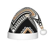 AYYQWE Chapeau de Noël pour adultes avec imprimé zigzag noir blanc brun clair pour fêtes de fin d'année pour Noël, Nouvel An