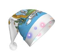 AYYQWE Chapeau de Noël unisexe avec lumières LED Motif drapeau de Saint-Marin