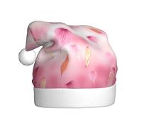 AYYQWE Chapeau de Père Noël imprimé pétales roses pour hommes femmes Décor fête Nouvel An Célébrations festives Casquette de Noël
