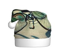 AYYQWE Chapeau de Père Noël rétro imprimé vélo pour homme et femme Décoration fête Nouvel An Célébrations festives Casquette de Noël
