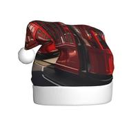 AYYQWE Chapeau de Père Noël rouge imprimé rue de Londres pour homme et femme Décoration fête Nouvel An Célébrations festives Casquette de Noël